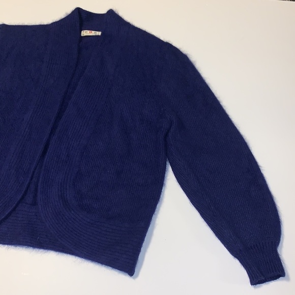 Young Sang Vintage Blue Angora Cardigan - Women’s Size Medium - Picture 4 of 9